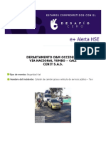 Alerta HSE 08-22-19 - Seguridad Vial - Vía Nacional Yumbo-Cali - Cenit PDF