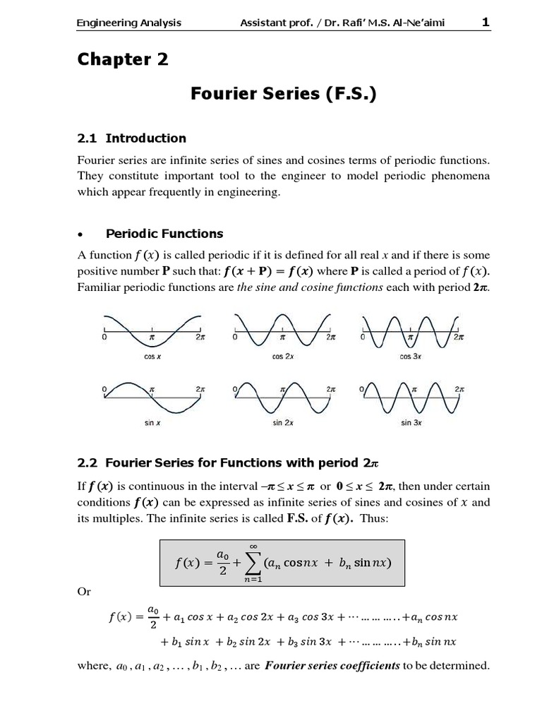 Fourier Series Engineering Guide | PDF | Sine | Fourier Series