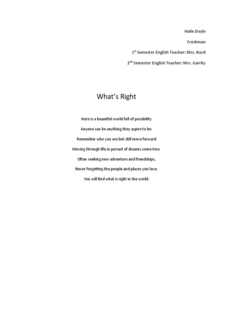 Inspirational Poem on Possibility | PDF