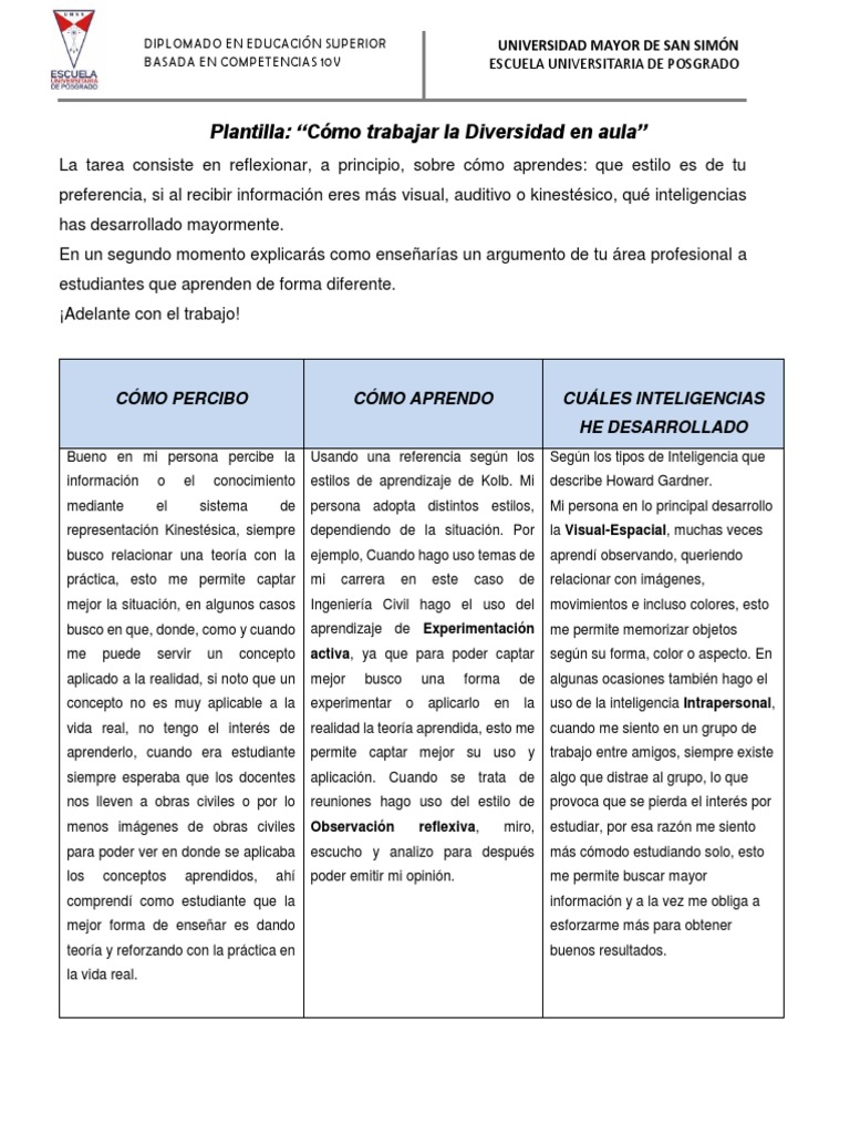 Cómo Trabajar La Diversidad en Aula | PDF | Inteligencia | Aprendizaje