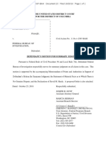 FBI Motion For Summary Judgment in Re Kavanaugh Documents