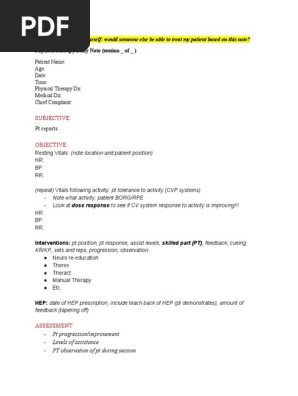 Soap note example
