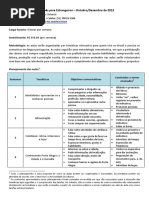 Planejamento de Aulas - Curso de Português Para Estrangeiros