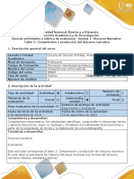 Guía de Actividades y Rúbrica de Evaluación Taller 2. Comprensión y Producción Del Discurso Narrativo