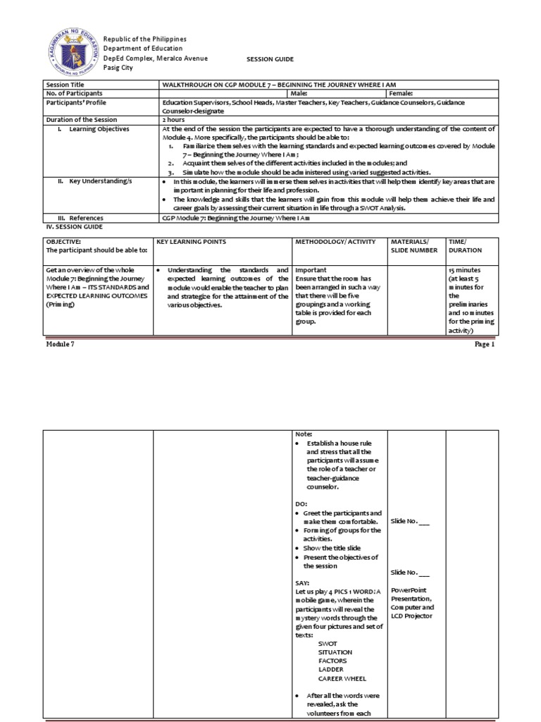 Republic of The Philippines Department of Education Deped Complex ...