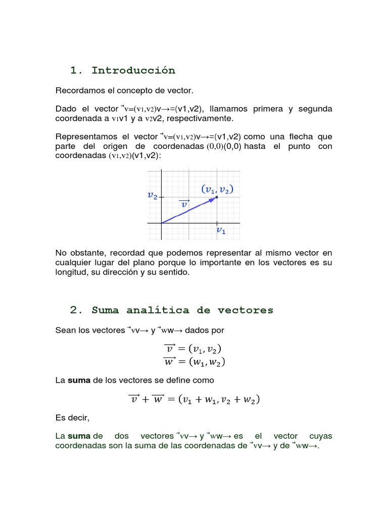 Suma y Resta de Vectores en Física | PDF | Vector Euclidiano ...