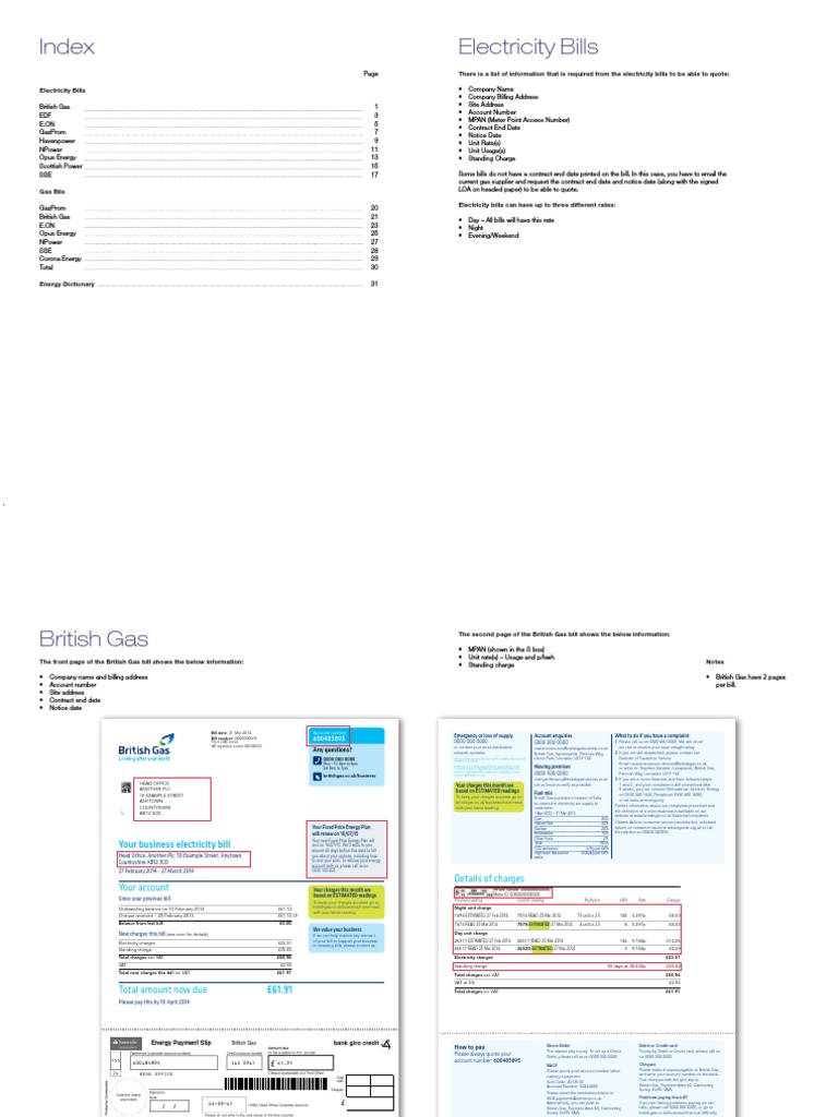 Electricity Bills Index | Invoice | Cheque