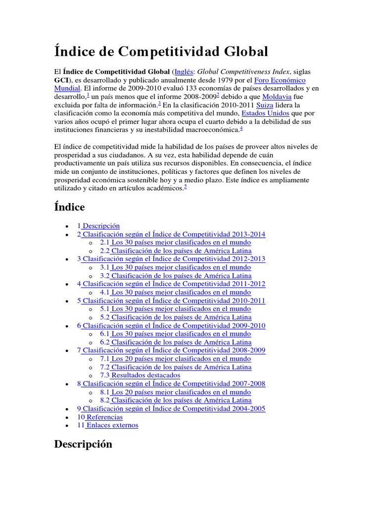 Índice de Competitividad Global 2023 | PDF | Economias | Gobierno