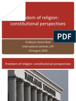 Freedom of Religion: Constitutional Perspectives: Professor Simon Butt International Seminar, LIPI 19 August 2019