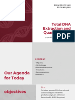 Total DNA Extraction and Quantification: Biomolecular Techniques
