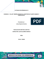 Generalidades de La Gestión Del Talento Humano y Subprocesos