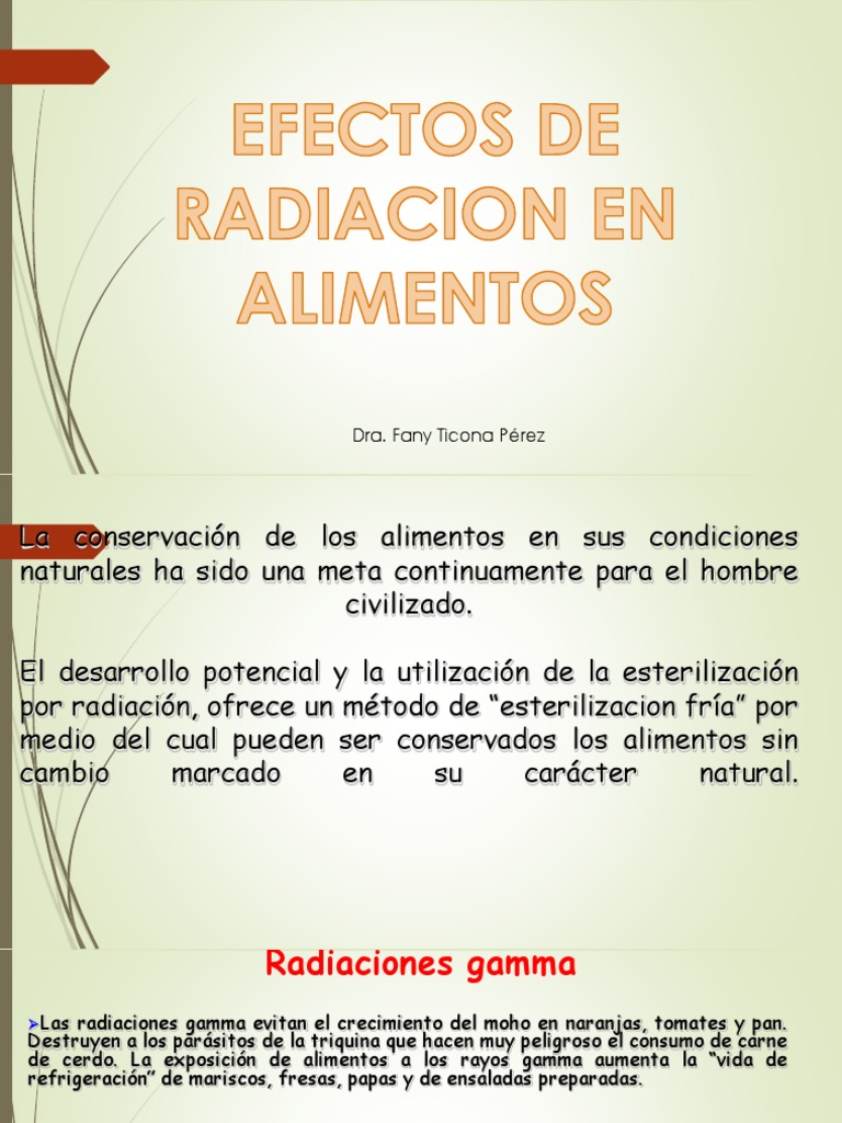 Efectos de la Radiación en Alimentos | PDF | Carne | Alimentos
