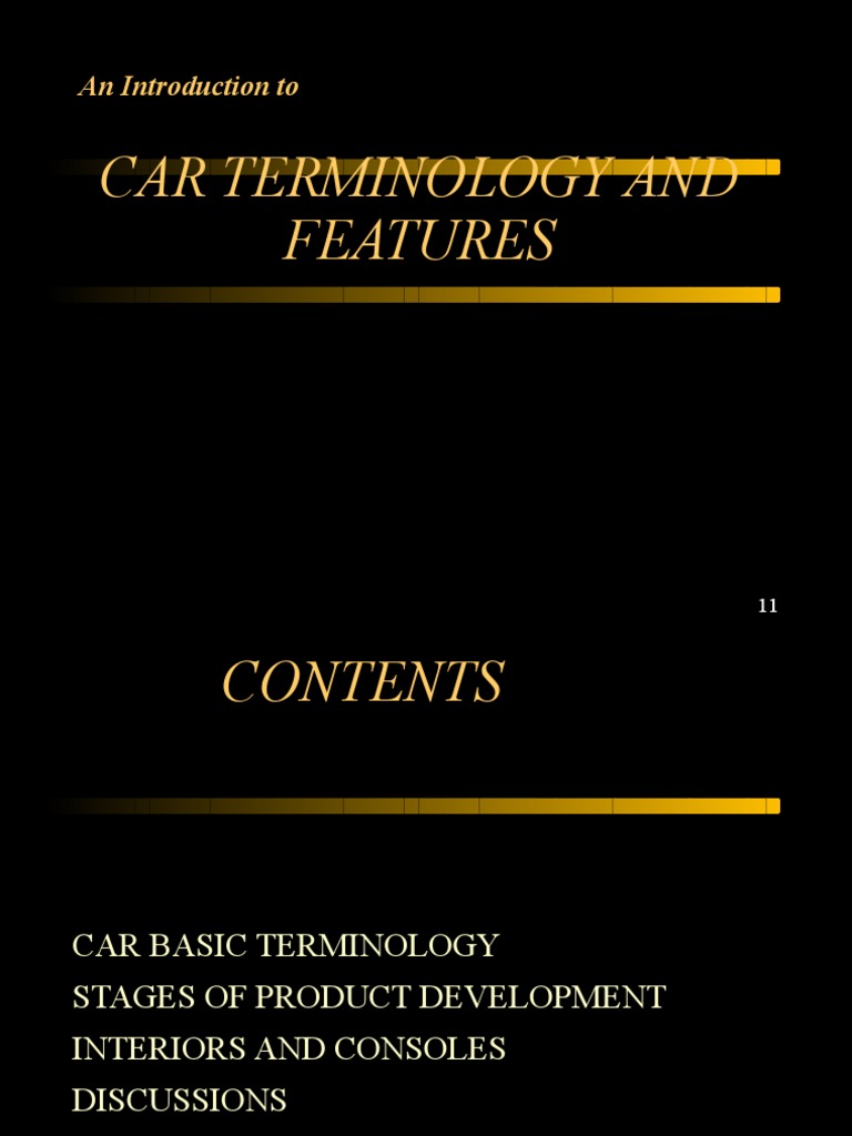 Car Terminology and Features Overview | PDF | Headlamp | Vehicles