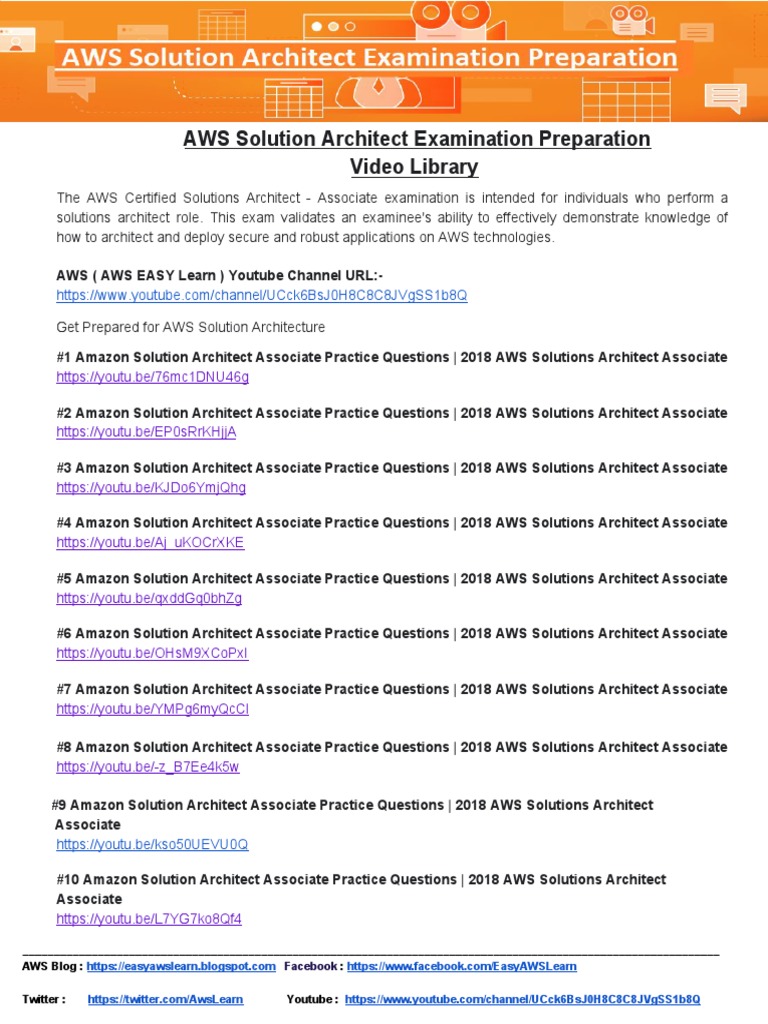 AWS Solution Architect Examination Preparation PDF Amazon Web