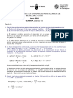 PRUEBAS DE ACCESO A LA UNIVERSIDAD PARA ALUMNOS DE BACHILLERATO LOE. QUÍMICA