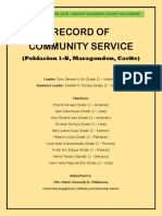 Record of Community Service: (Poblacion 1-B, Maragondon, Cavite)