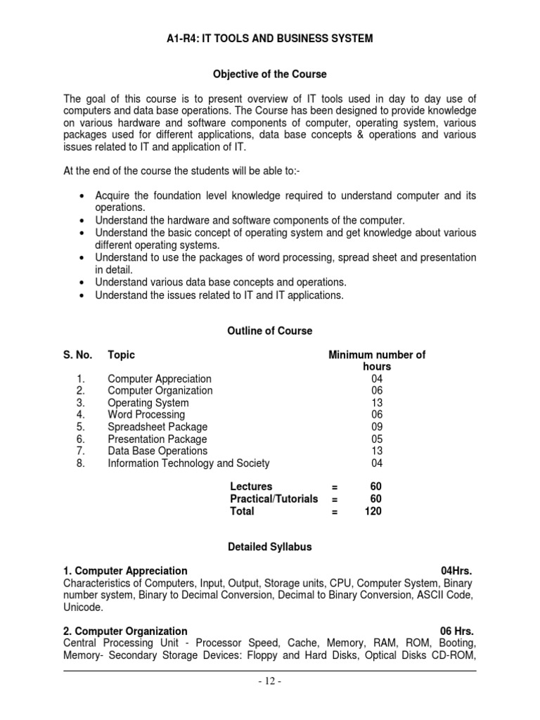 IT Tools for Business Systems Overview | PDF | Spreadsheet | Computer File