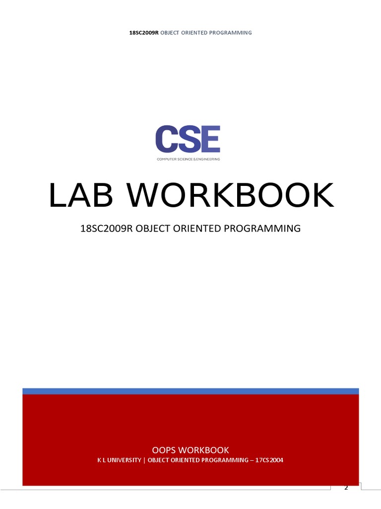 OOPS Work Book | PDF | Method (Computer Programming) | Class (Computer ...