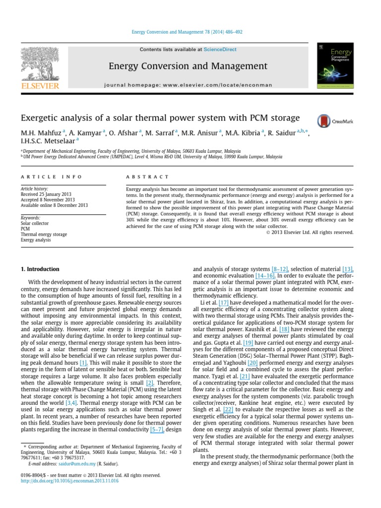 Solar Thermal Power: Exergy Insights | PDF | Exergy | Power Station