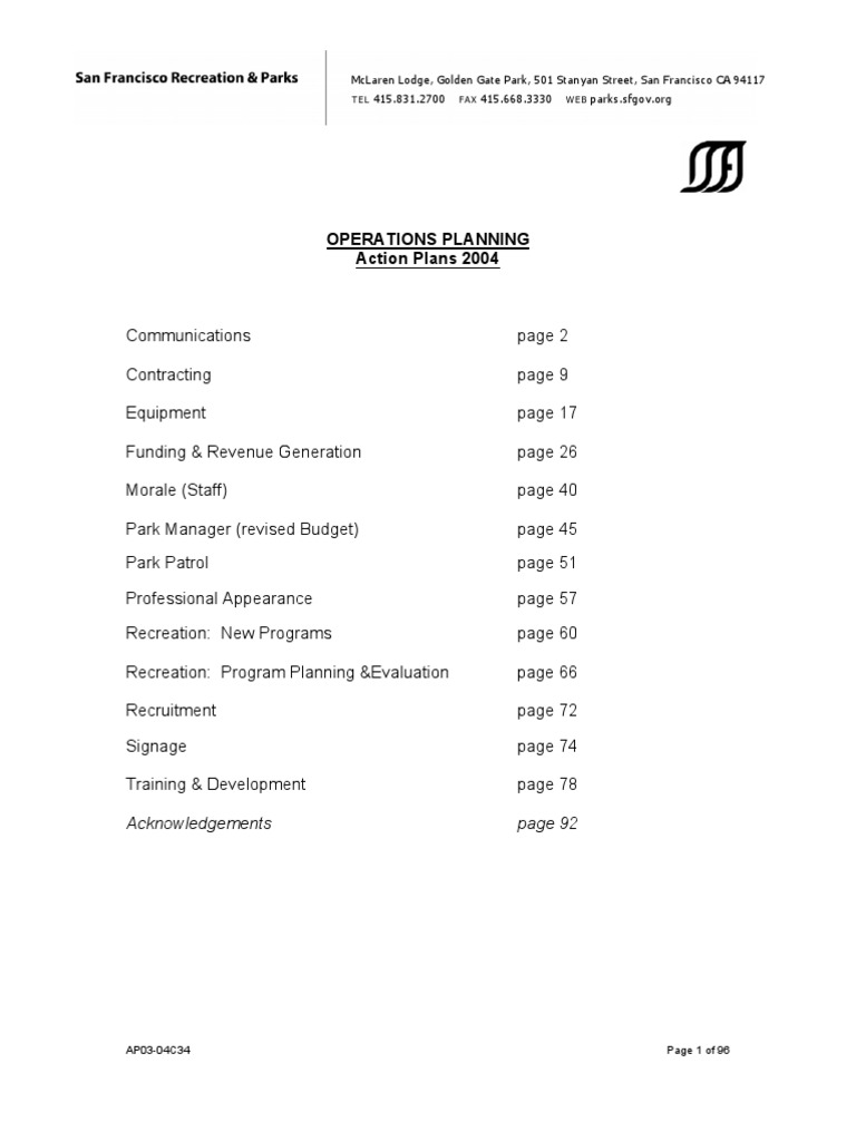 Operations Plan | PDF