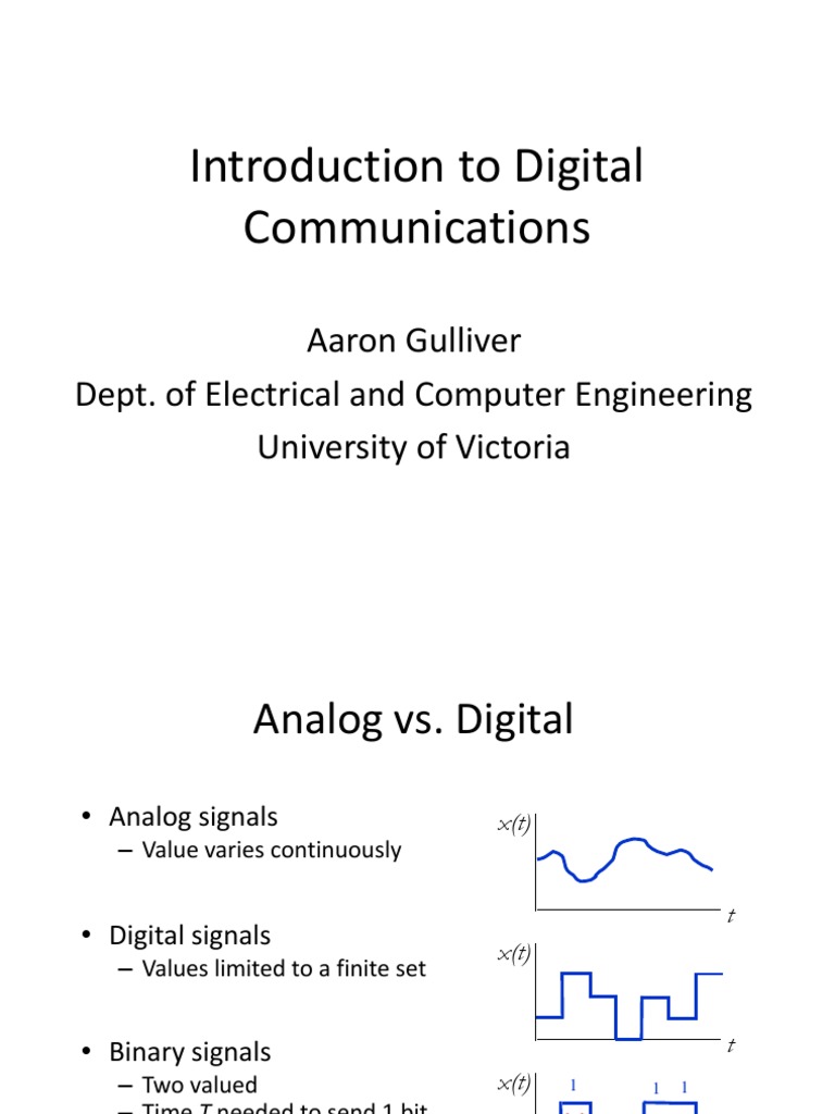 Introduction To Digital Communications PDF Digital Signal Modulation