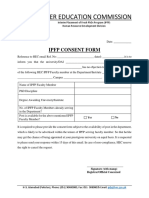 Higher Education Commission: Ipfp Consent Form