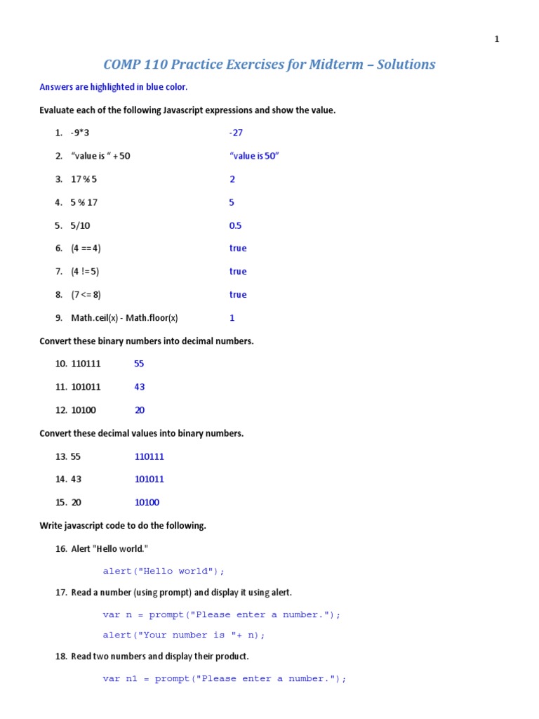 HTML Practice Exercises With Solutions | PDF | Computer Programming ...