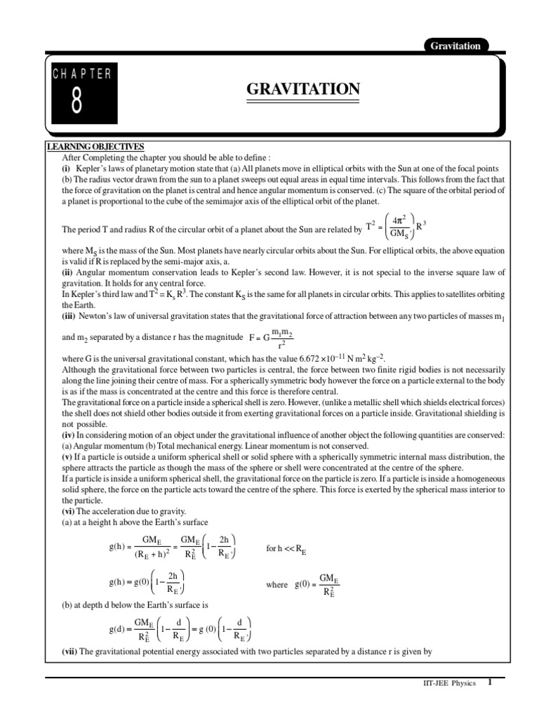 Gravitation Theory PDF | PDF | Orbit | Newton's Law Of Universal ...