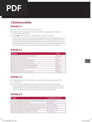 IGCSE Business Studies Workbook Answers