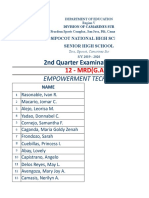 2nd Quarter Examination Result: Empowerment Technologies