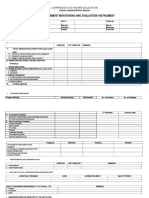 Self-Assessment Monitoring and Evaluation Instrument: Commission On Higher Education