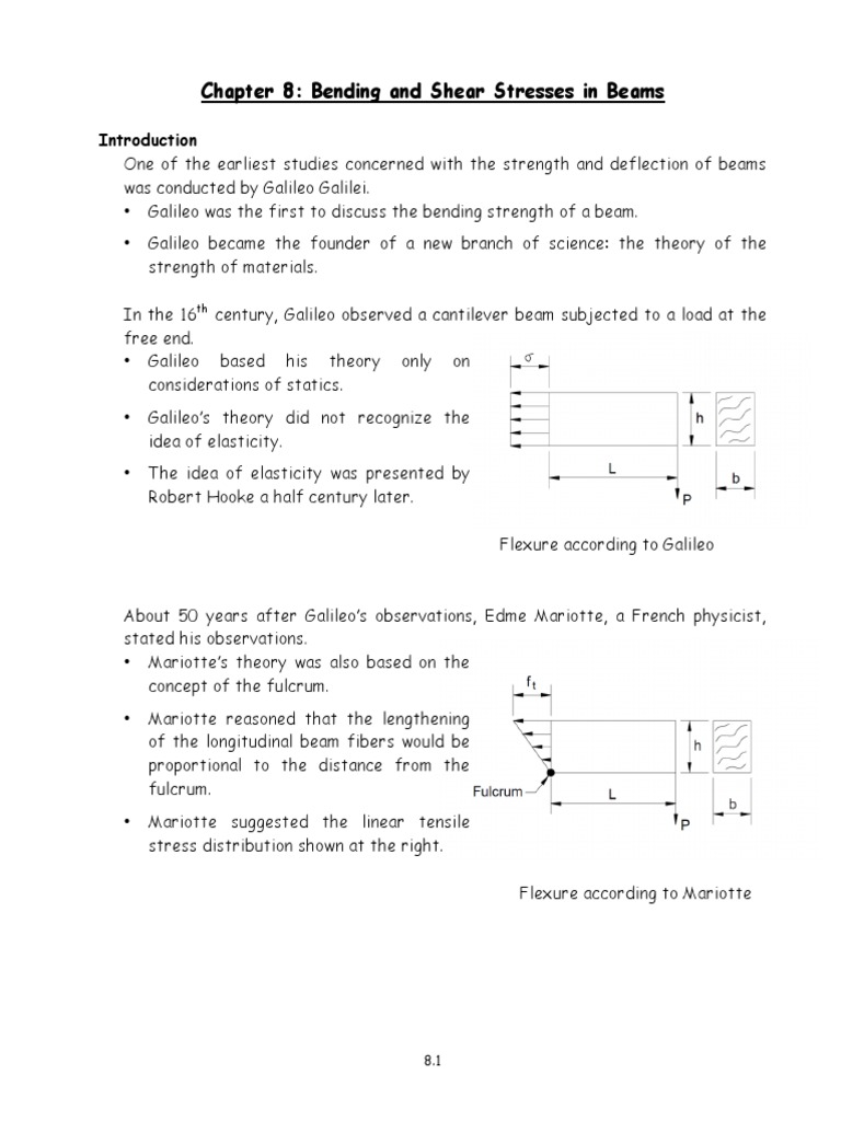 Bending and Shear Stresses in Beams | PDF | Bending | Beam (Structure)