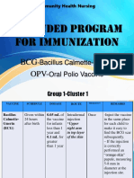 Expanded Program For Immunization: BCG Opv
