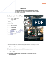 Identify The Parts of A Drill Press A B C H: Practice Test