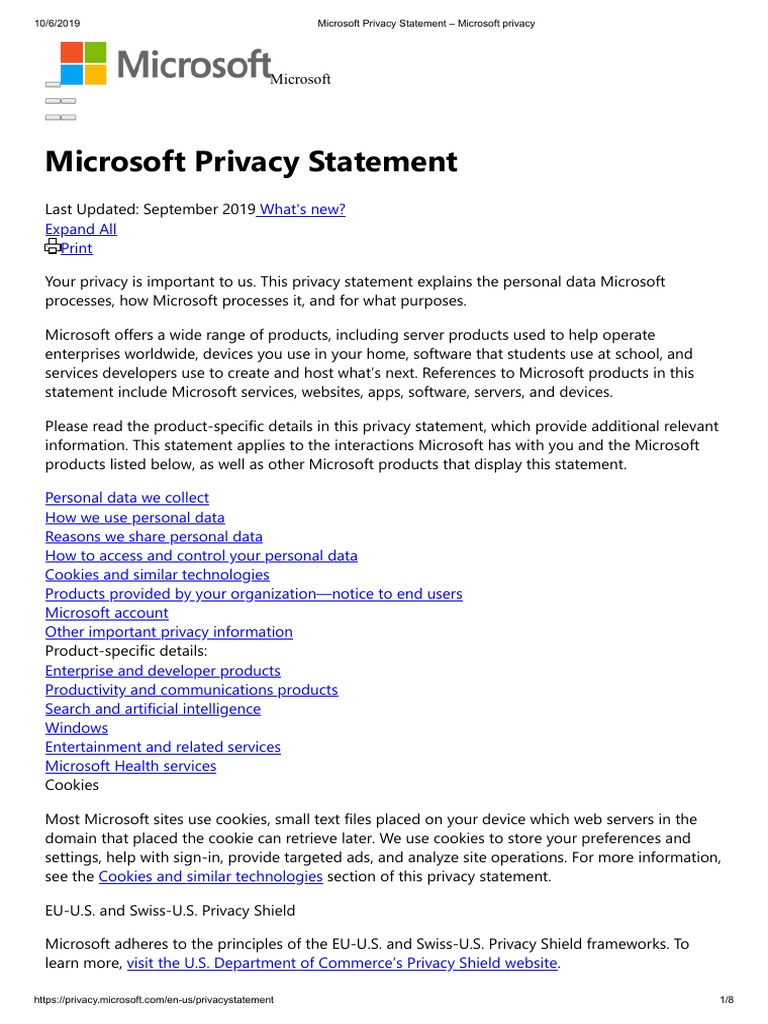 Microsoft Privacy Statement - Microsoft Privacy | PDF | Http Cookie ...