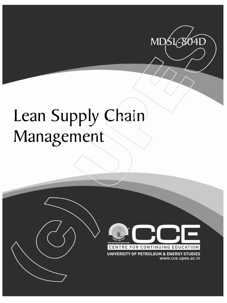 MDSL804D Lean Supply Chain Management PDF | PDF | Lean Manufacturing ...