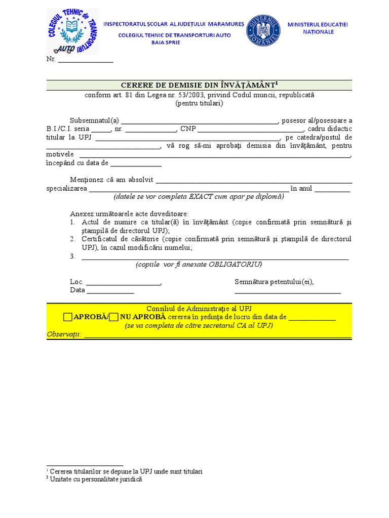 13 1 Demisie Titulari