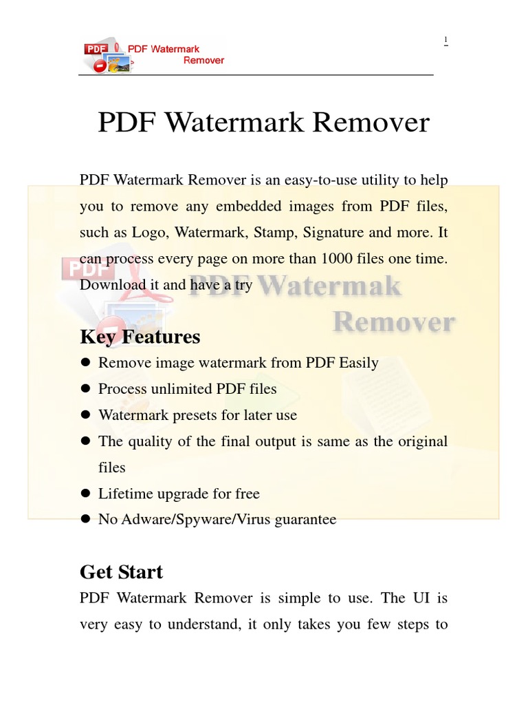 PDF Watermark Remover: Key Features | PDF