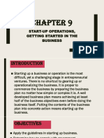 CHAPTER 9 Start-Up Operations, Getting Started in The Business