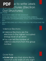 AIM: How To Write Lewis Dot Structures (Electron Dot Structures)