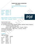 Reindexing and Label Alteration: Programs