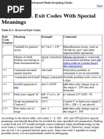 Exit Codes With Special Meanings of Unux