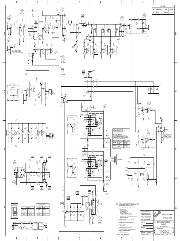 Rumble 75 Bass Amplifier Schematic | PDF