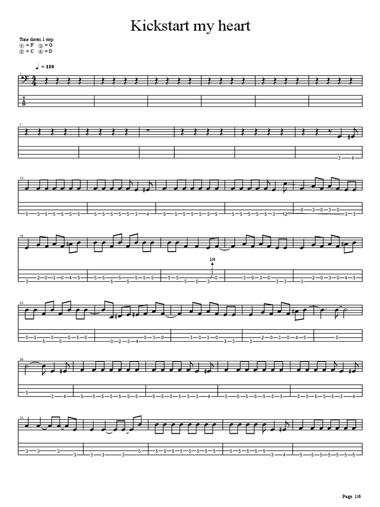 Kickstart My Heart Guitar Tab | PDF