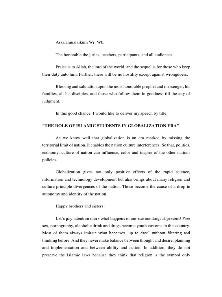 Role of Islamic Youth in Globalization | PDF | Globalization | Nation
