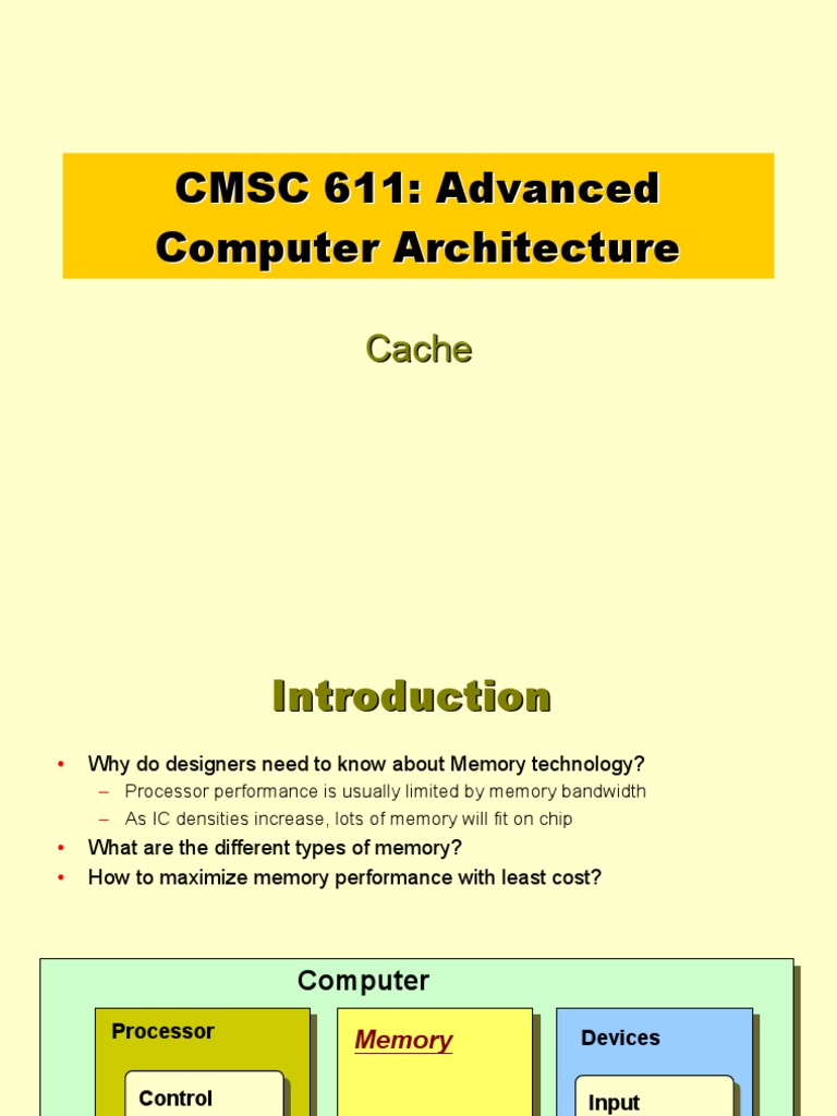 CMSC 611: Advanced Computer Architecture | PDF | Cpu Cache | Central ...