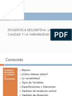 Estadística descriptiva: Medidas de tendencia central y dispersión