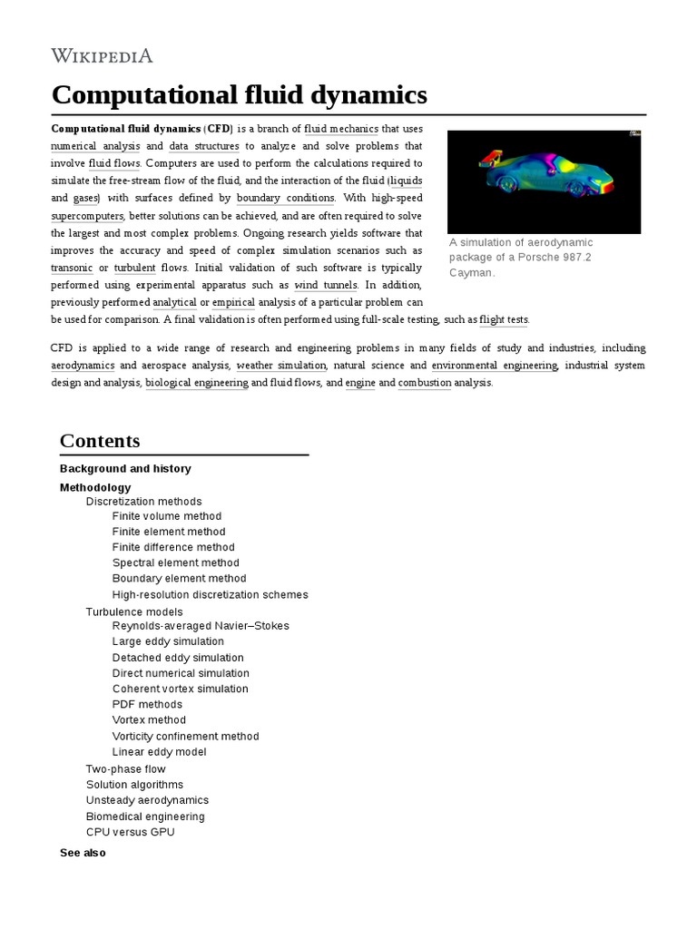 Computational Fluid Dynamics (Wikipedia) | PDF | Computational Fluid ...