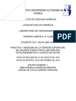 Medición de La Tensión Superficial de Líquidos Puros Por El Método Del Estalagmómetro