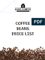 Price List Coffee Beans